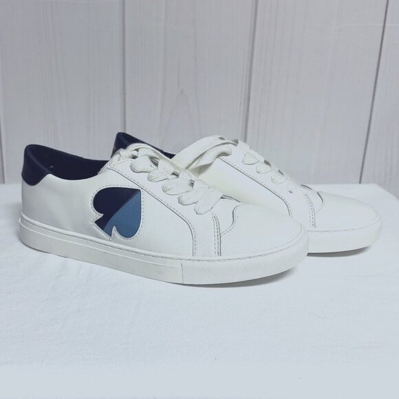 Kate Spade Fez Sneakers — White w/ Navy & Blue — Size 9 — NWOT/NWOB - Picture 1 of 8